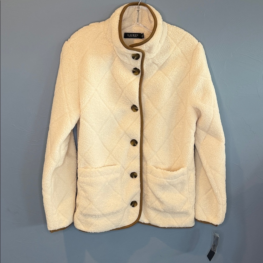 Lauren Ralph Lauren Cream Teddy Jacket